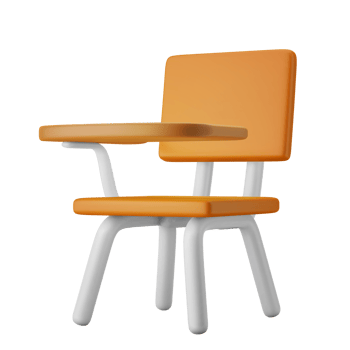 school class study desk with chair 3d icon illustration png