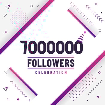 Thank you 7000000 followers, 7M followers celebration modern colorful design. vector