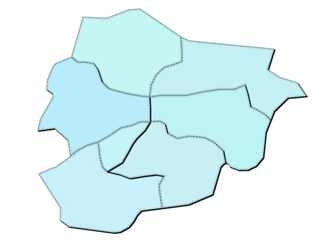 Map of Andorra with states isolated vector