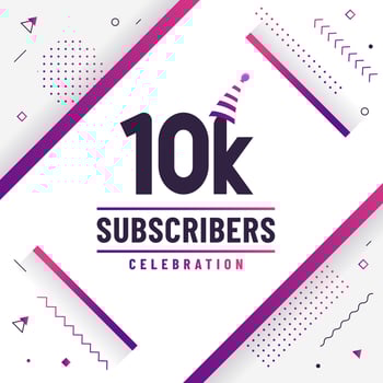 Thank you 10K subscribers, 10000 subscribers celebration modern colorful design. vector