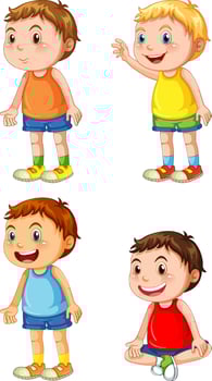 Set of different toddler boys vector