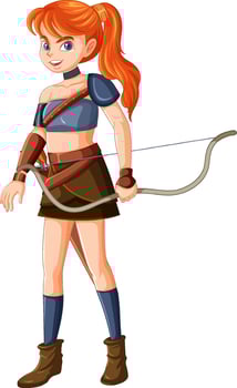 Archer woman cartoon character vector