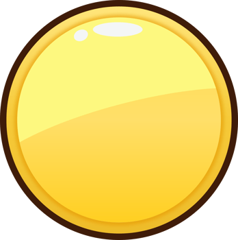 Yellow Cartoon Circle Button png