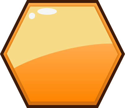 Orange Cartoon Hexagon Button png