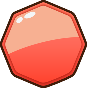 Red Cartoon Octagon Button png
