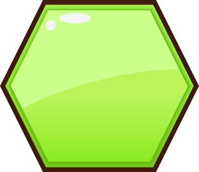 Green Cartoon Hexagon Button png