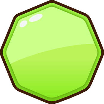 Green Cartoon Octagon Button png