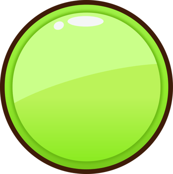 Green Cartoon Circle Button png