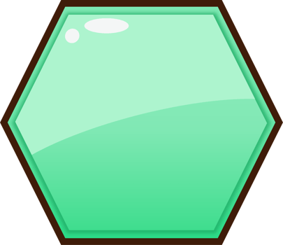 Green Cartoon Hexagon Button png