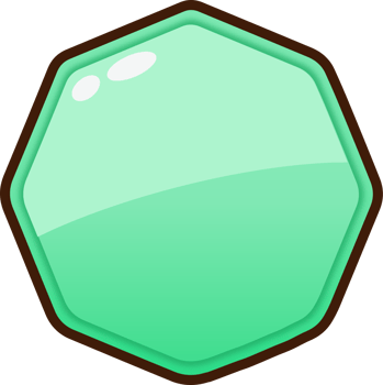Green Cartoon Octagon Button png