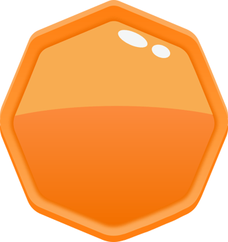 Orange Cartoon Octagon Button png
