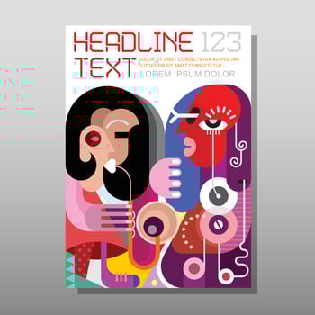 Woman Playing Saxophone - magazine template vector