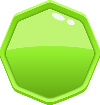 Green Cartoon Octagon Button png