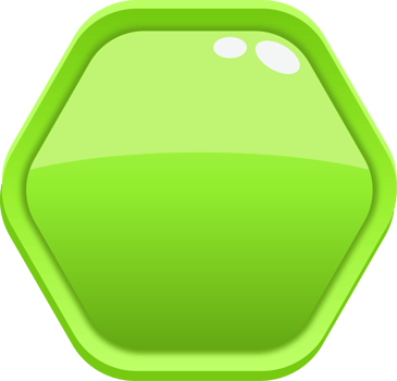 Green Cartoon Hexagon Button png