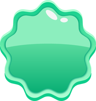 Green Cartoon Wavy Circle Button png