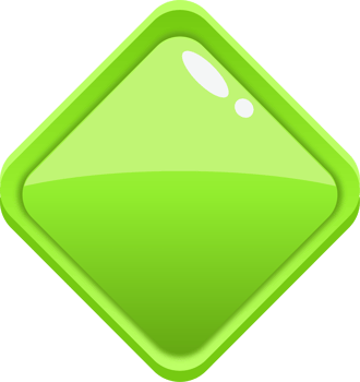 Green Cartoon Rhombus Button png
