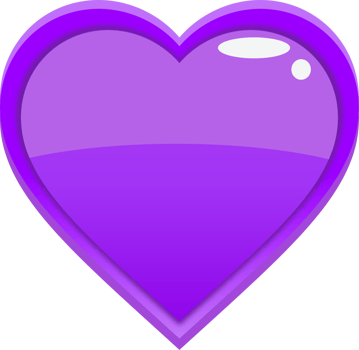 Purple Cartoon Heart Button png