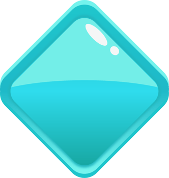 Blue Cartoon Rhombus Button png