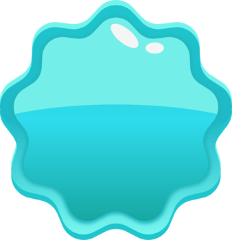Blue Cartoon Wavy Circle Button png