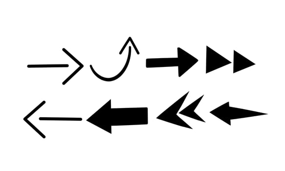 arrow black set vector