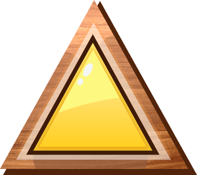 Yellow Cartoon Triangle Wooden Button png
