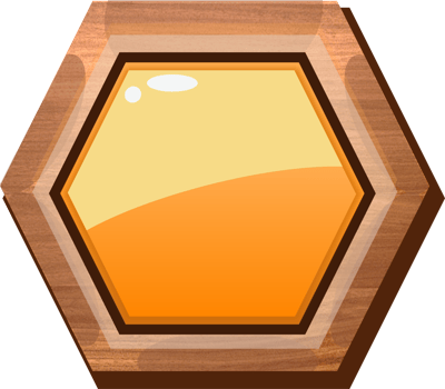 Orange Cartoon Hexagon Wooden Button png