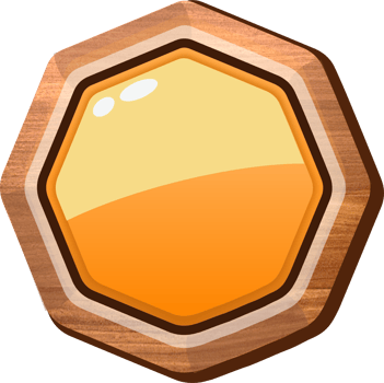Orange Cartoon Octagon Wooden Button png