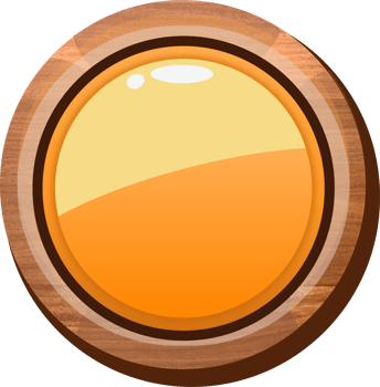 Orange Cartoon Round Wooden Button png