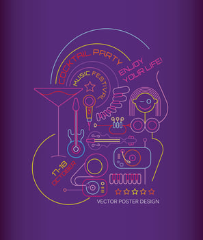 Cocktail Party Poster Design vector