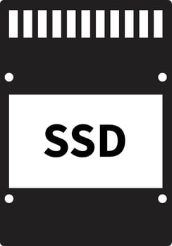 SSD card icon on white background. solid state drive sign. storage disk symbol. flat style. vector