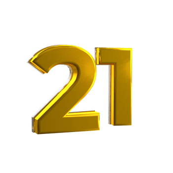Mental Yellow 21 3D Number png