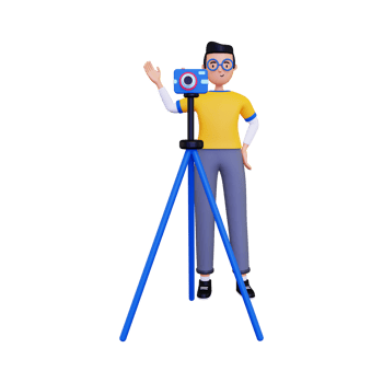 3d Man doing photoshoot illustration png