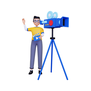 3d Male videographer illustration png