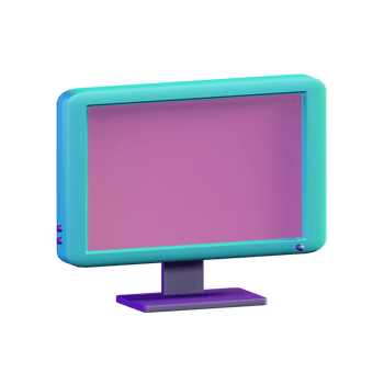 monitor 3d design colorfull png