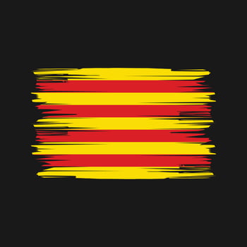 Catalonia Flag Brush Strokes. National Flag vector