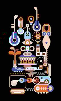 Modern Jukebox on a black vector