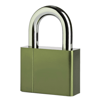 green stainles padlock isolated png