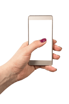 hand holding smartphone isolated png