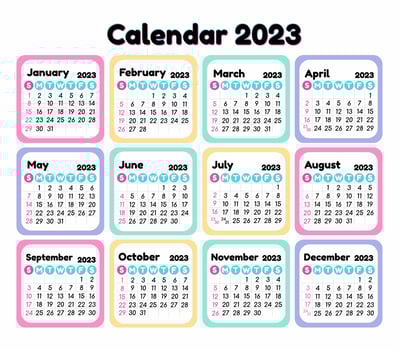 Calendar year 2023 vector