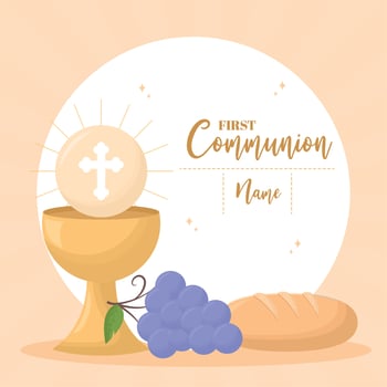 first communion items poster vector