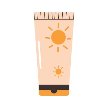 sunscreen tube design vector