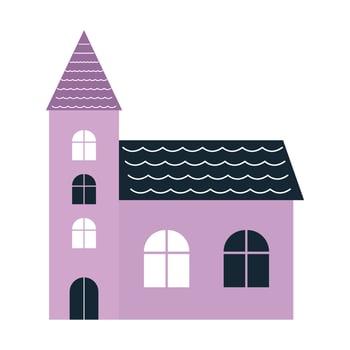 purple church illustration vector