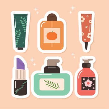 six skin care icons vector