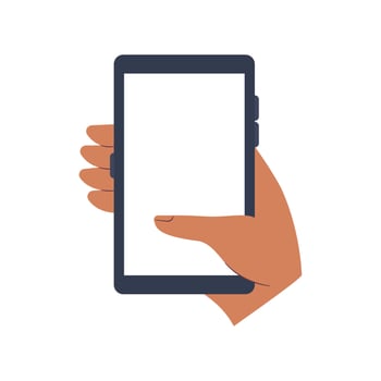 hand holding a smarphone vector