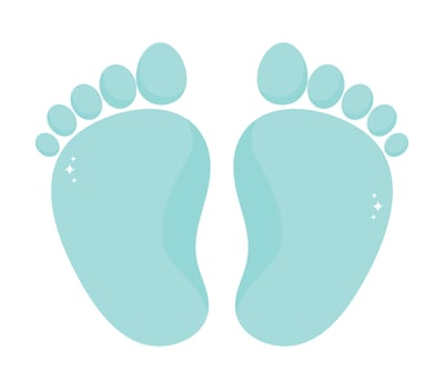 blue baby foot print vector