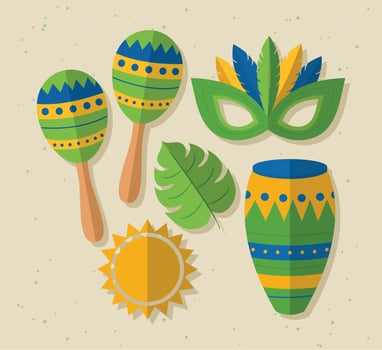 five brazilian items vector