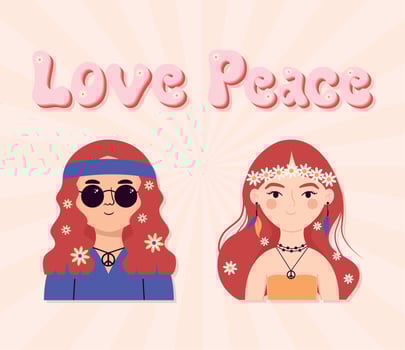 love and peace poster vector