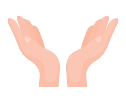 two hands design vector