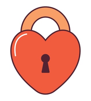 heart padlock illustration vector