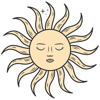 mystic sun illustration vector